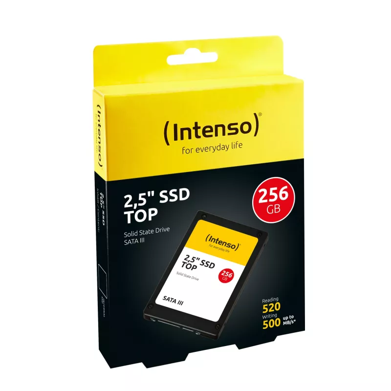 Intenso SSD||256GB|SATA 3.0|SLC|Kirjoitusnopeus 500 MBytes/sec|Lukunopeus 520 MBytes/sec|2,5|3812440