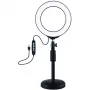 LED-rengasvalo 16 cm jalustalla 33 cm asti, USB, RGBW