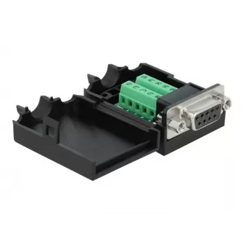 Johdonliitin DeLOCK 66265 Sub-D 9 10-napainen riviliitin musta
