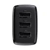 Baseus kompakti pikalaturi, 3x USB, 17 W (musta)