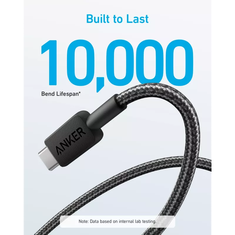 Anker Innovations 322 USB-A - USB-C kaapeli nylon 1,8M musta - kaapeli - digitaali/data