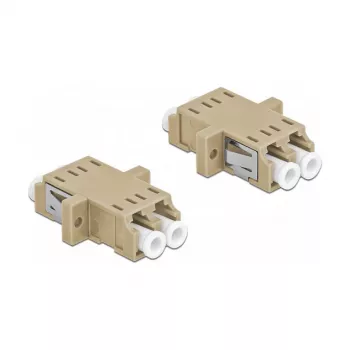 Kuituadapteri DELOCK LC naaras-naaras OM2 Duplex (2 kpl, polybag)