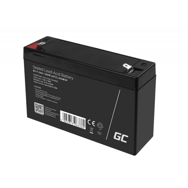 Green Cell AGM39 teollisuusakku 7200 mAh 6 V