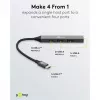 Goobay Slim 4-porttinen USB-keskitin, USB-C™–USB-C™/USB-A, USB 3.2 (74459)