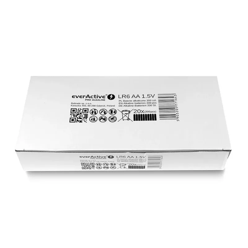 Kertakäyttöiset AA-alkaliparistot everActive LR610PAKPA, 1,5 V, 3000 mAh, 10 kpl:n pakkaus