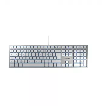 CHERRY KC 6000 -näppäimistö ohut yleiskäyttöön USB QWERTZ saksa hopea