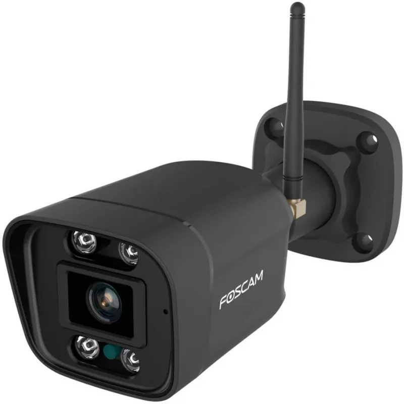Foscam V8P ulkokäyttöön tarkoitettu bullet-WiFi-kamera, 8 MP 4K (3840x2160), kaksikaistainen WiFi, valonheitin, sireeni, yönäkö, musta
