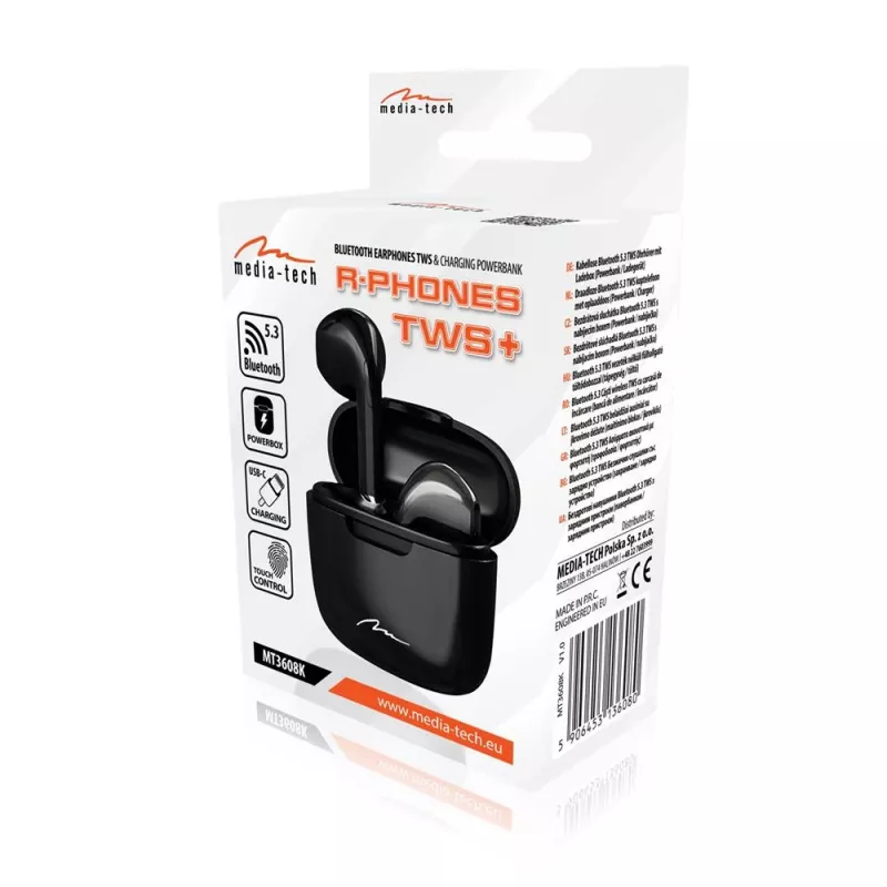 Kuulokkeet Media-Tech MT3608K R-Phones TWS+ musta