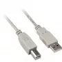 USB 2.0 -kaapeli, USB-A uros > USB-B uros (harmaa, 0,5 metriä)