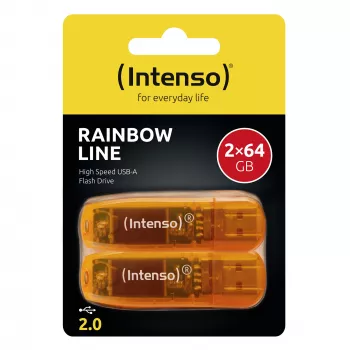 Muistitikku Flash USB2 2x64GB/RAINBOW 3502492 Intenso