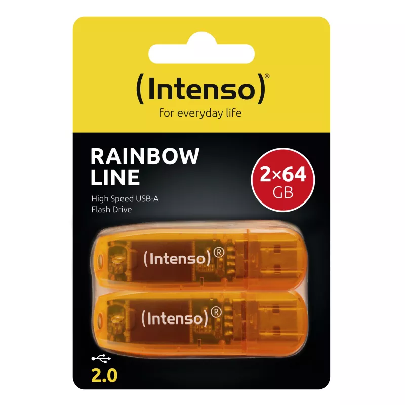 Muistitikku Flash USB2 2x64GB/RAINBOW 3502492 Intenso