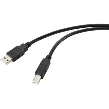 Renkforce USB-kaapeli USB 2.0 USB-A-uros, USB-B-uros 20,00 m musta punottu suojaus RF-5720372 (RF-5720372)