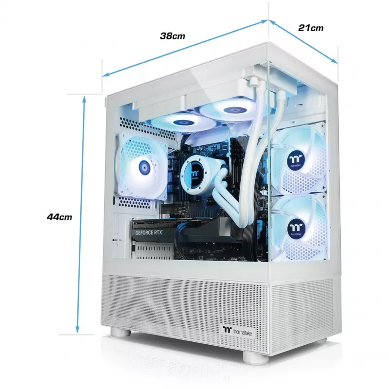 Thermaltake FTW V170A 5060Ti Snow valkoinen/läpinäkyvä Windows 11 Home
