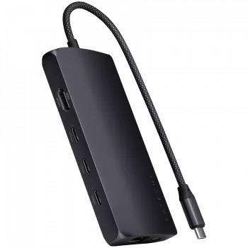 Satechi USB-C-moniporttisovitin ST-P8KED — 6 liitäntää, tukee 8K-resoluutiota