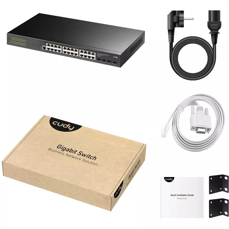 Hallittava kytkin Cudy GS2024S2 L2/L3 Gigabit Ethernet 24 porttia 1U