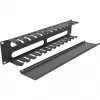 DeLOCK - kaapelinhallintalevy sähkökaappiin - musta - 2U - 48,3 cm (19) (66553)