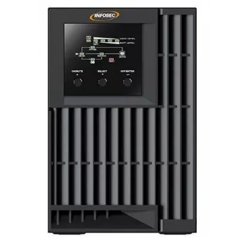 Infosec E4 Value 1000 keskeytymätön virransyöttö (UPS) kaksoismuunnin (Online) 1 kVA 3 AC-lähtöä
