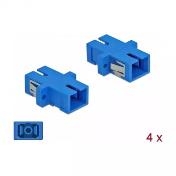 Kuituadapteri SC-naaras-SC-naaras, DELOCK 85990, sininen, 4 kpl:n pakkaus