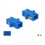 Kuituadapteri SC-naaras-SC-naaras, DELOCK 85990, sininen, 4 kpl:n pakkaus