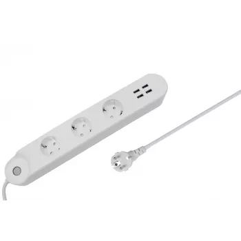 Älykäs jatkojohto Denver SHP-300U 3 AC-pistorasiaa Type E 4 valkoinen