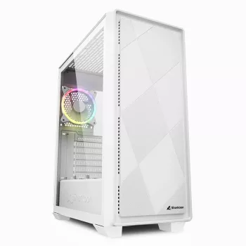 Sharkoon VS8 RGB tietokonekotelo, Midi Tower, valkoinen, karkaistu lasi