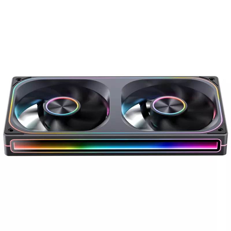 120mmx2 ARGB PWM kotelotuuletin, Jonsbo ZA-240 Infinity Mirror 240mm musta