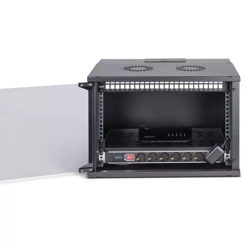 DIGITUS SOHO Pro DN-49203-SET 19" 7U seinäasennettava verkkosarja lisävarusteineen, 540 x 400 mm, musta