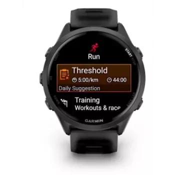 Älykello GARMIN Forerunner 570 — 47 mm liuskekivenharmaa alumiinikotelo, läpikuultava musta silikoniranneke