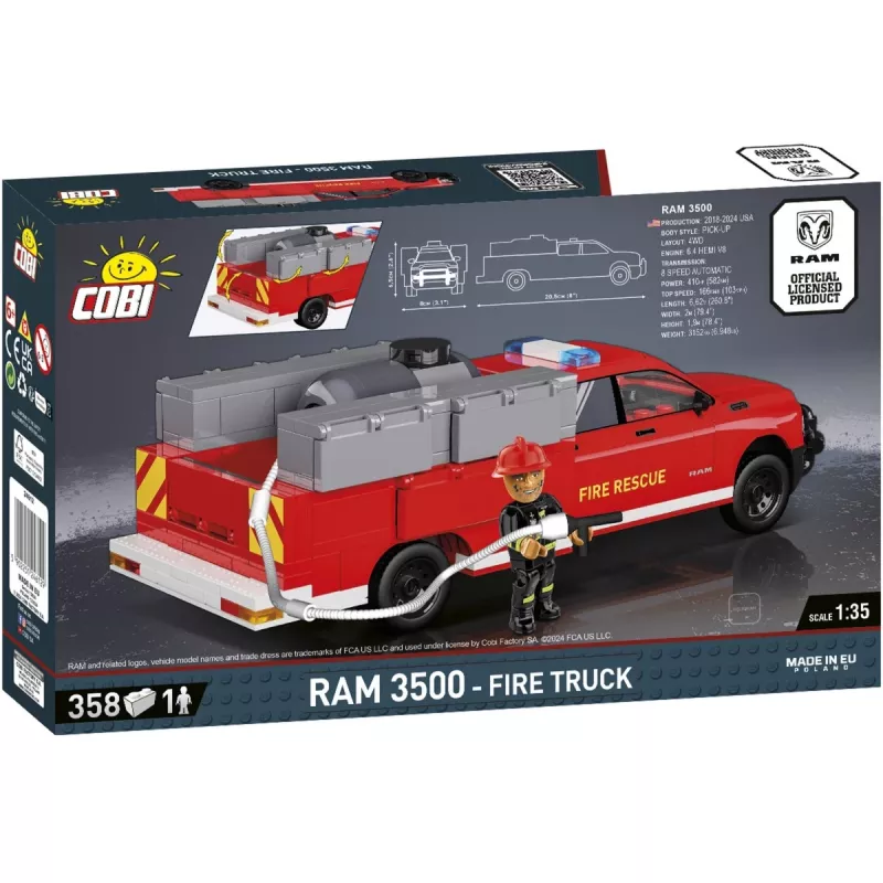 Koottava rakennuslelu Cobi RAM 3500 paloauto COBI-24612 2-in-1-mallisarja