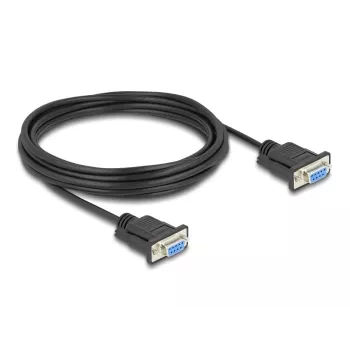 Delock RS-232 kaapeli sarja D-Sub9 naaras/naaras kapealla liitinkotelolla 5 m