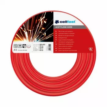 Asetyleeniletku Cellfast 9×3 mm, 50 m — hitsauskaasuletku
