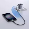 Ugreen USB-C (suora) / USB-C (kulma) PD QC 60W 3A 0,5 m US255 (harmaa)