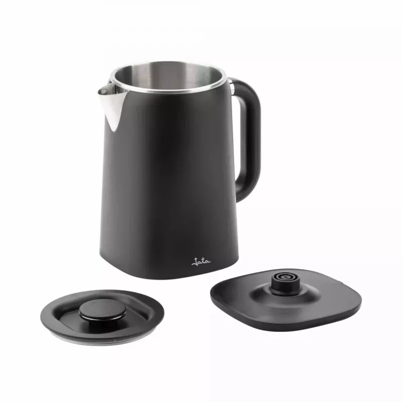 Jata JEHA1575 sähkökeitin, 1,7 l, 1500 W, 5 lämpötila-asetusta, musta/ruostumaton teräs