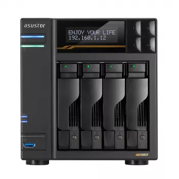 Asustor Lockerstor 4 Gen3 AS6804T 4-paikkainen NAS, AMD Ryzen V3C14, 16GB DDR5 ECC, 2x 10GbE + 2x 5GbE
