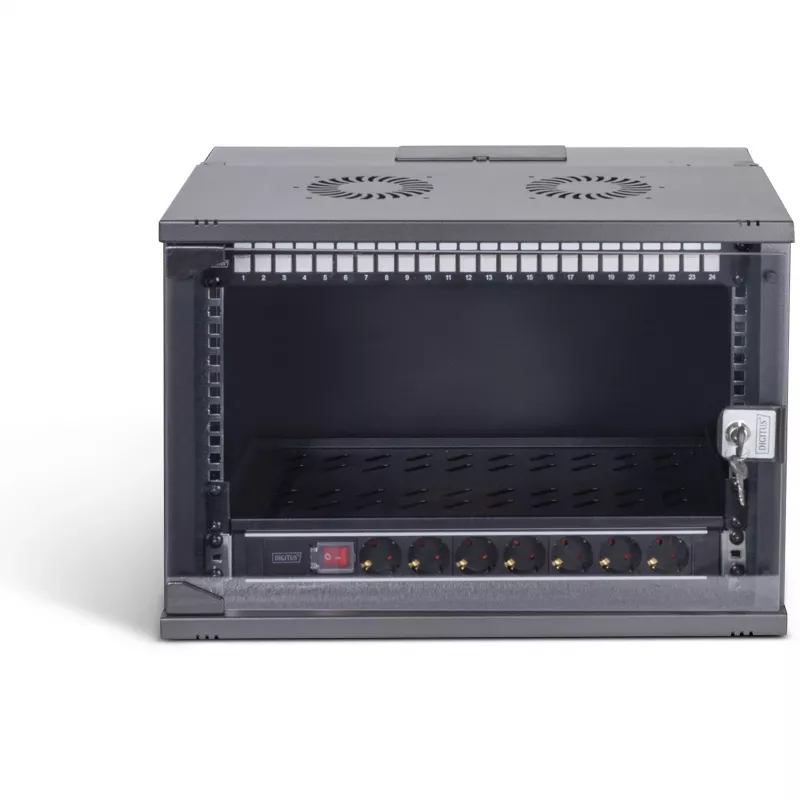 DIGITUS SOHO Pro DN-49203-SET 19" 7U seinäasennettava verkkosarja lisävarusteineen, 540 x 400 mm, musta