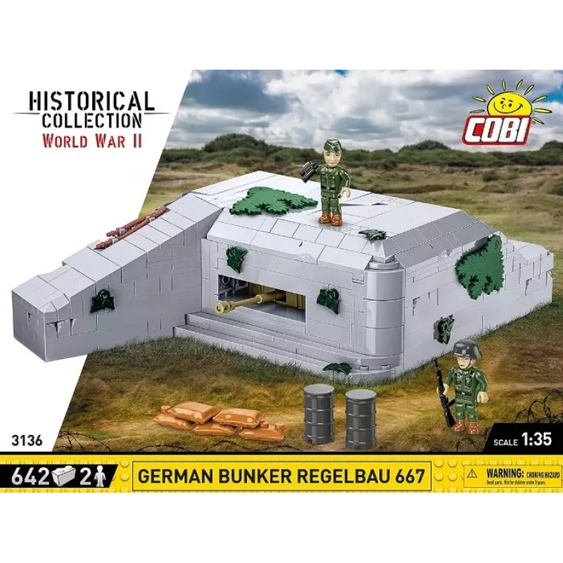 Rakennussarja Cobi Deutscher Bunker Regelbau 667/642 malli COBI-3136 – yksityiskohtainen palikkasarja