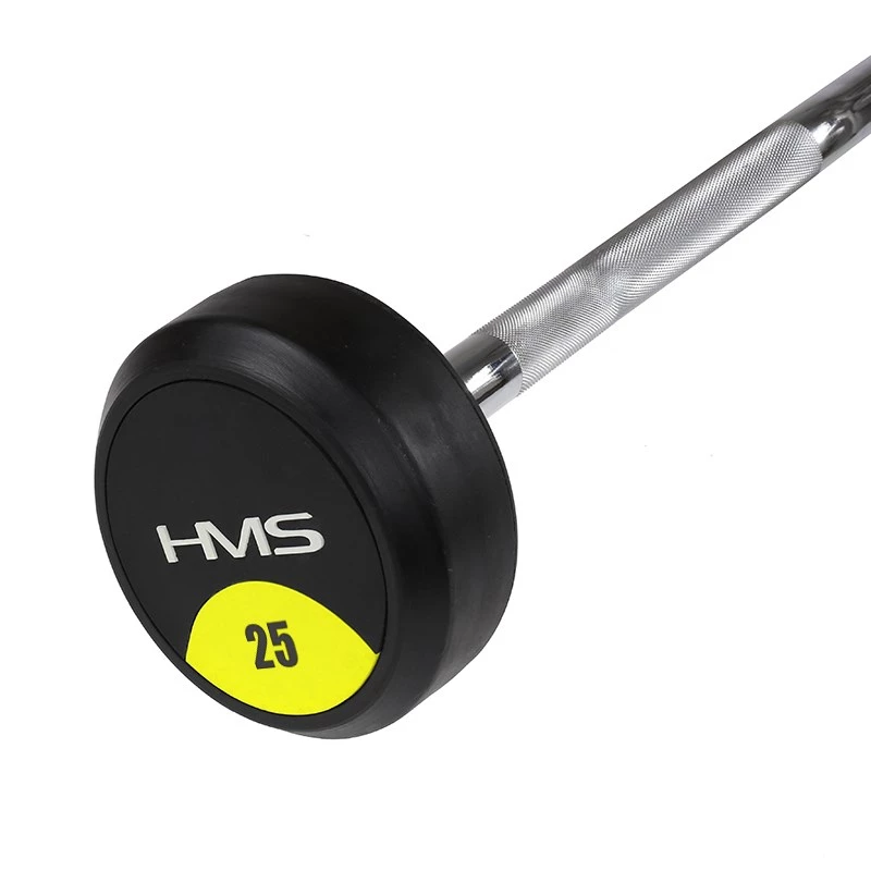 HMS GSL25 kiinteä käsipainotanko/kumipäällysteinen taittotanko 25 kg