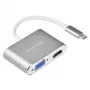 Ulkoinen videosovitin SILVERSTONE EP16 USB-C 3.1 HDMI- ja VGA-lähdöillä
