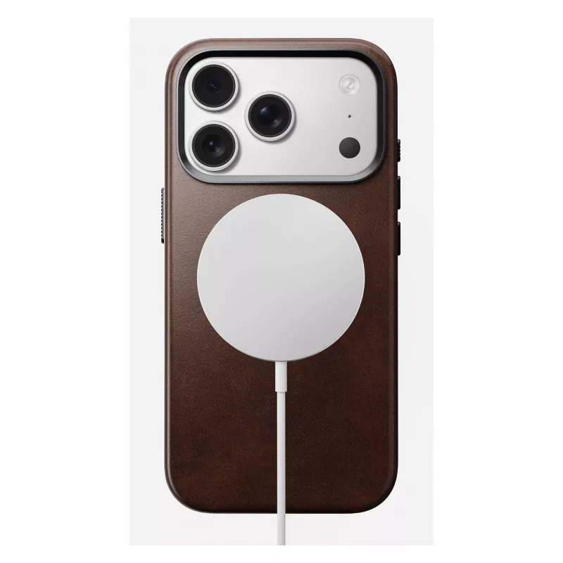 Puhelinkotelo Nomad Traditional Leather Case iPhone 17 Pro, nahka-mikrokuitu, sopii 6,3 inch (16 cm), ruskea