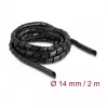 DeLOCK spiraaliletku joustava 2 m x 14 mm musta polyeteeni