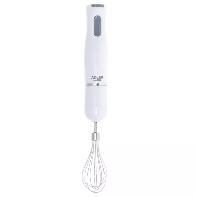 Adler AD 4620 sauvasekoitinsarja, 800 W, 2 nopeutta, 450 ml pilkkoja, 750 ml astia, vispilä, valkoinen