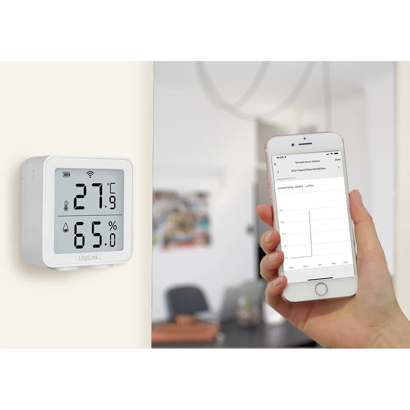 LogiLink SC0116 hygrometri psykrometri sisäkäyttöön elektroninen valkoinen digitaalinen
