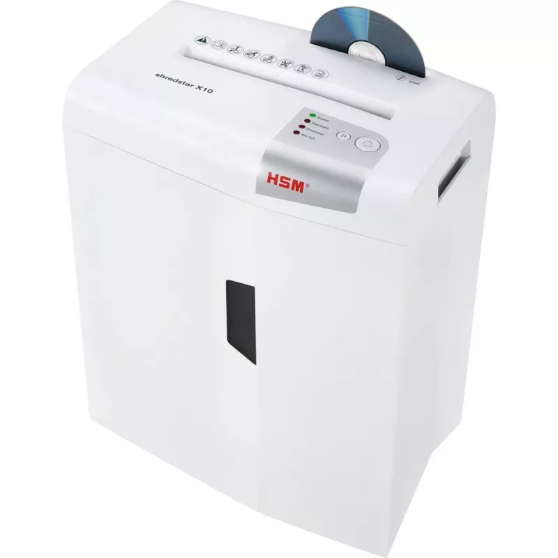 HSM shredstar X10 silppuri, 4,5 x 30 mm + erillinen CD-leikkurimekanismi