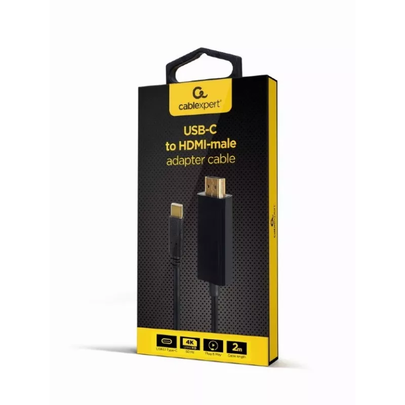 Gembird A-CM-HDMIM-02 USB-C - HDMI -kaapeli, 2 m, 4K 60 Hz, musta