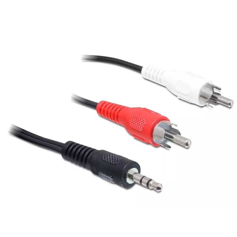 Audiokaapeli DeLOCK 84000 1,5 m 2xRCA 3,5 mm musta