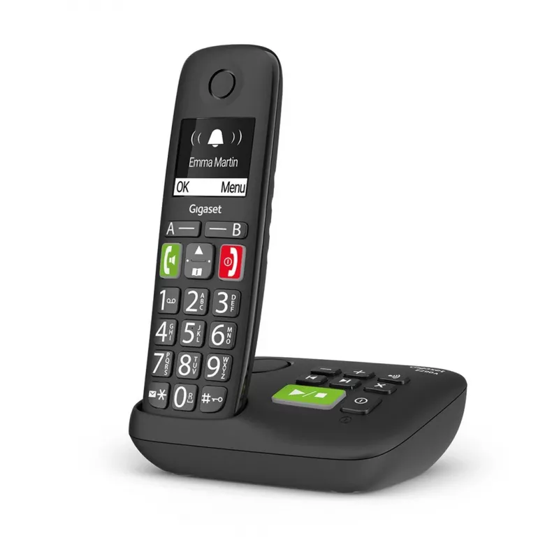 Gigaset E290A Analoginen/DECT-puhelin numeronäytöllä Musta