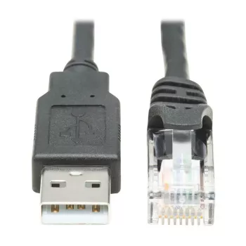 EATON TRIPPLITE USB-A - RJ45 Rollover-konsolikaapeli M/M - Cisco-yhteensopiva 250 Kbit/s 1,83 m musta (U009-006-RJ45-X)