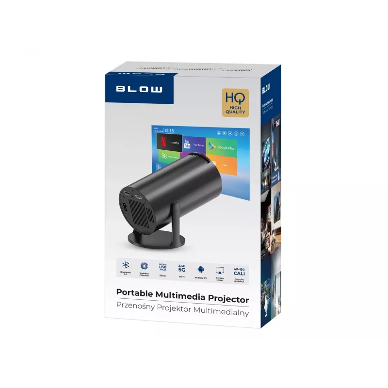 Projektori BLOW 79-705 — 720p-resoluutio, 3000 lumenia
