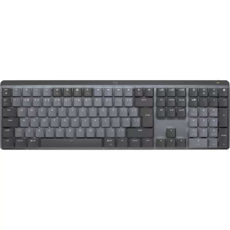 Logitech MX Mechanical näppäimistö, toimisto, RF Wireless, Bluetooth, QWERTY US International, grafiitinharmaa