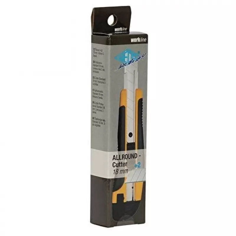 WEDO 78 618 Allround-cutter 18 mm, ABS-muovirunko, 2 vara-terää mukana